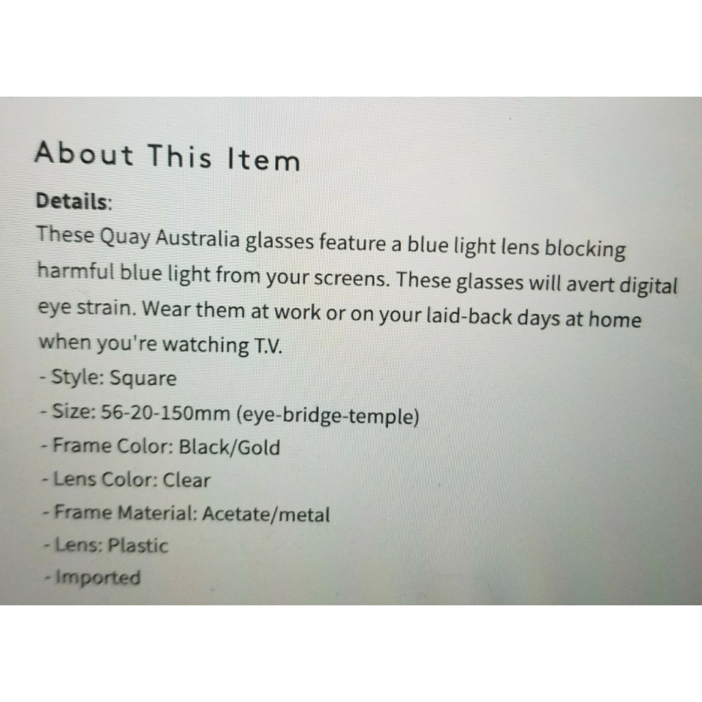 QUAY X JLO // ltd ed xl square blue light glasses - Picture 13 of 16